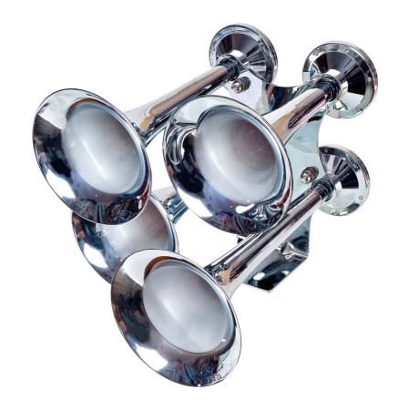 Wolo Wolo Train Horn Four Trumpet Metal Chrome Plated With 24-Volt Solenoid - 878 878